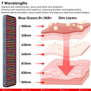Lámpara de terapia infrarroja Equipo de belleza para uso doméstico 660 850 Panel de luz infrarroja Panel de terapia de luz roja de aluminio Cuerpo completo - Product Image 3