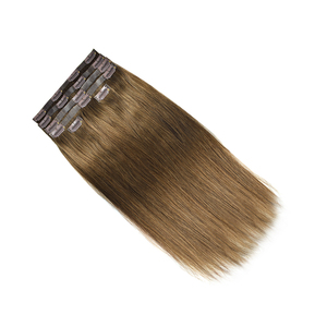 Extensions de <span class=keywords><strong>cheveux</strong></span> à clipser sans couture, <span class=keywords><strong>cheveux</strong></span> humains brésiliens Remy, 6 pièces, blond foncé, double trame machine, tête entière, pointes naturelles double drawn - Product Image 6