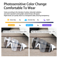 Lunettes de vélo photochromiques UV400, lunettes de soleil de cyclisme à verres intelligents, lunettes de vélo à lentilles interchangeables, fabrication directe OEM ODM