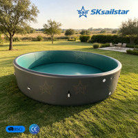Großer Runder Aufblasbarer Garten-Swimmingpool, Wetterfester Aufblasbarer Pool für Outdoor-Garten Villa Heimgebrauch