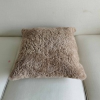 Oreillers carrés en laine bouclée de mouton naturelle de luxe, moelleux, doux, respectueux de l'environnement, pour la maison et l'hôpital, design patchwork uni