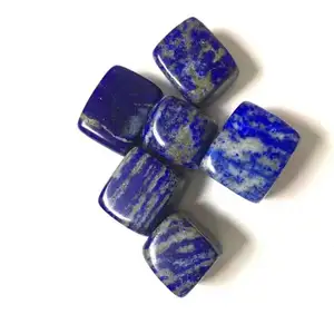 Natural Lapis Lazuli Cube Tumbled Stones Crystal Gravels Stone for Bulk Wholesale