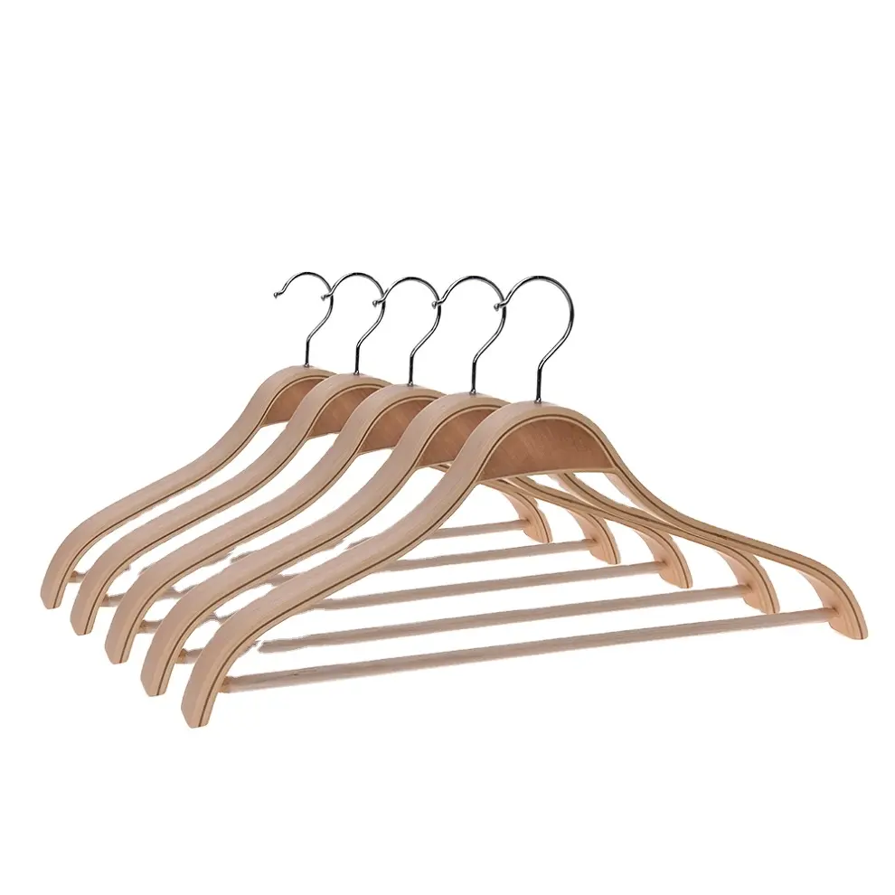 High quality custom T2.0 laminated wooden hangers for suit with logo