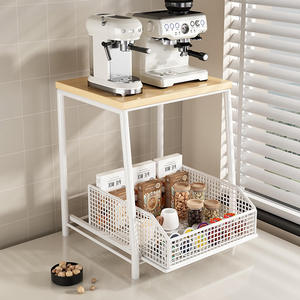 Estante de almacenamiento no plegable de hierro metálico sostenible de simplicidad moderna para almacenamiento de café y aperitivos uso doméstico en la sala de estar - Product Image 6