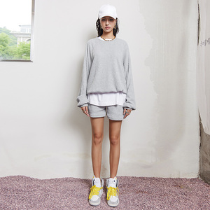 Aanpasbare Herfst Nieuwe Set Lange Mouw Hoodie Casual Sporttop Cpmfprtable Fitness Shorts 2 Stuks Sportset - Product Image 1