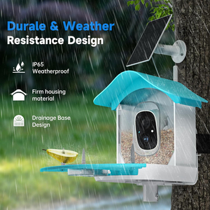 Mangeoire à oiseaux intelligente avec caméra de surveillance de la faune en extérieur, visualisation à distance, IA pour l'intérieur et l'extérieur, alimentée par énergie solaire, batterie - Product Image 5