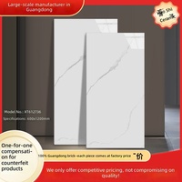 Carreaux muraux en céramique de style chinois moderne Guangdong Foshan 600x1200mm, surface brillante, marbre pleine masse, veinage sans joint pour intérieur