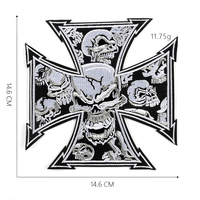 Patch brodé en tissu pour vêtements, motif tête de mort et tête de fantôme, accessoires de mode, approvisionnement transfrontalier