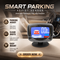 Sistema de Asistencia para Estacionar, Sensores de Aparcamiento con Pantalla LCD, Radar de Marcha Atrás con Voz, Ajuste de Volumen, Radar de Reversa Impermeable