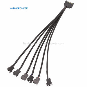 Cable de alimentación de nailon trenzado Sata de 15 pines a <span class=keywords><strong>3</strong></span>/4 Pines, Cable divisor de ventilador Sata a PC - Product Image 2