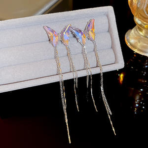 S925 argent aiguille exagéré zircon frangé boucles d'oreilles longues luxe exquis boucles d'oreilles mode personnalisé boucles d'oreilles femmes - Product Image 6