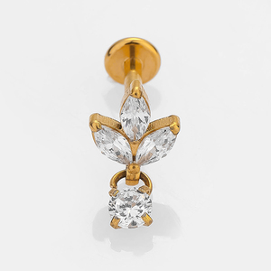 YW 316L <span class=keywords><strong>Piercing</strong></span> all'<span class=keywords><strong>orecchio</strong></span> in <span class=keywords><strong>acciaio</strong></span> <span class=keywords><strong>chirurgico</strong></span> - Product Image 5