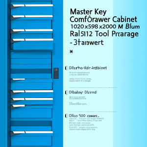 Fami Master Key Comfort <b>Drawer</b> Cabinet 1020x598x2000 Mm Blue Ral5012 <b>Tool</b> Storage With 3 <b>Drawers</b> - Product Image 3