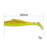 Leurre de pêche souple en TPR et TPE, couleurs mélangées, 6cm, 8cm, 10cm, type Shad à queue en T, haute résistance à la traction