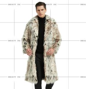 Abrigo Casual de Piel Sintética de Zorro para Hombre con Cuello de Solapa, Bolsillos Laterales, Abrigo Midi, Mangas Largas y Decoración de Botones - Product Image 3