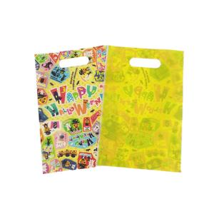 Custom LDPE Grocery Plastic Shopping Merchandise Bags Carrier Promotional Party Loot Bags with Die Cut Handle