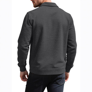 Nouvelle chemise décontractée unie à manches longues et col rabattu 100 % polyester anti-boulochage pour <span class=keywords><strong>homme</strong></span>, collection automne-hiver transfrontalière - Product Image 2