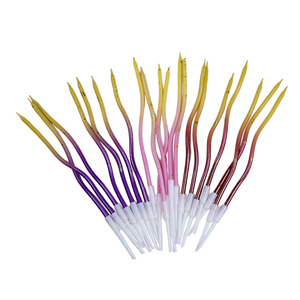 Bougies fines courbées dégradées scintillantes, décorations romantiques accrocheuses pour fêtes et mariages - Product Image 1