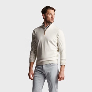 Maglione da Golf Bianco con Zip 1/4 e Logo Personalizzato, Felpa Invernale in Pile, <span class=keywords><strong>Polo</strong></span> da <span class=keywords><strong>Uomo</strong></span>, Felpa Lunga - Product Image 2
