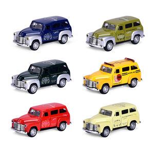 <span class=keywords><strong>Bus</strong></span> scolaire HY Chevy classique vintage en métal à l'échelle 1:32, jouet à tirer en arrière avec son et lumière, 2 portes ouvrables |   Direct d'usine - Product Image 1