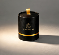 Boîte d'emballage cylindrique ronde pour bougie parfumée écologique avec impression personnalisée, doublure en EVA, tube en papier avec logo en feuille d'or
