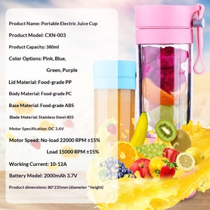 <span class=keywords><strong>Mini</strong></span> mixeur électrique <span class=keywords><strong>portable</strong></span> USB 6 lames pour fruits, rechargeable sans fil, pour la maison - Product Image 6