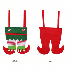 Sacchetto Regalo a Forma di Pantaloni da Elfo Natalizio, Borsa <span class=keywords><strong>in</strong></span> <span class=keywords><strong>Feltro</strong></span> per Caramelle e Dolcetti, Decorazione Natalizia - Product Image 6