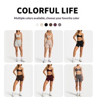 Ensemble de yoga sans couture à séchage rapide pour femmes, vêtements de sport, soutien-gorge de sport push-up, short de yoga taille haute pour femmes, vêtements de sport