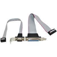 Cable Serial RS232 DB9 Macho + Paralelo DB25 Hembra de 25 Pines para Puerto COM de Placa Base, Cable Paralelo LPT a IDC de 10 Pines y 26 Pines con Soporte