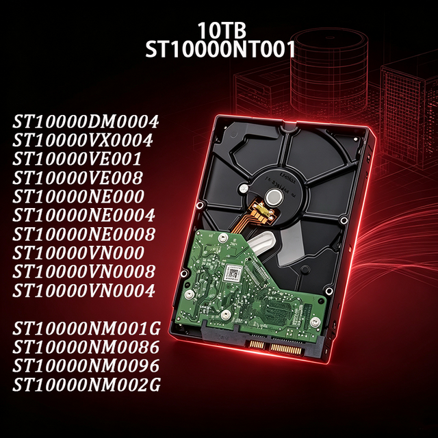 ST10000NT001 10TB 3.5 Inch NAS HDD 7200RPM 256MB Cache SATA 6Gb/s CMR Vertical Tech Hard Drive 24/7 Network Storage Server