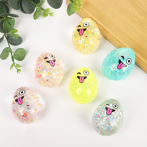 Juguetes antiestrés de simulación de huevo de Pascua transfronterizos, con malta, polvo dorado y lentejuelas, para amasar y divertirse, en stock al por mayor - Product Image 3