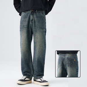 Logotipo personalizado Nuevos monos de pierna ancha de gama alta Tendencia de ocio retro de verano para hombres Ins Loose Japanese Joker Drape Patchwork - Product Image 4