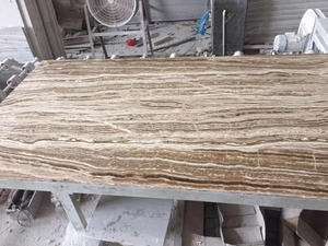 Material de construcción de losa de piedra travertino Beige de mármol Natural de lujo para uso interno Panel de pared de suelo azulejo - Product Image 2