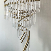 Lustre en cristal LED en spirale moderne de luxe, luminaire suspendu au plafond pour hall d'hôtel et salon