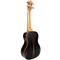 Best Quality Solid Ebony Flamed Wooden Customized Wholesale Soprano 21 Inch Ukulele