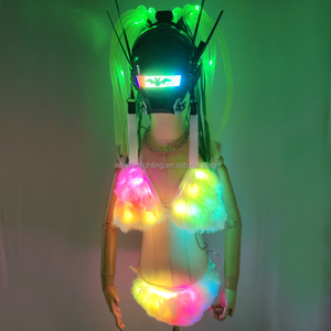 <span class=keywords><strong>Cyberpunk</strong></span> Máscara Casco Máscara futurista, LED Bluetooth con trenzas Máscara Cosplay Halloween Fit Party Music Festival - Product Image 1