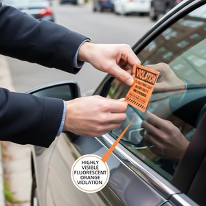 Etiquetas de advertencia de infracciones de estacionamiento privado impresas personalizadas con su logotipo para el sistema de advertencia de remolque de patrulla de seguridad - Product Image 5
