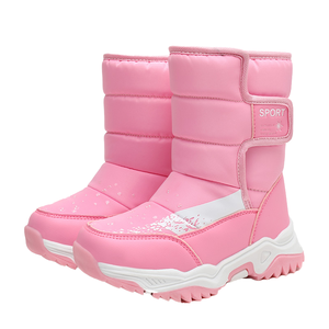 <span class=keywords><strong>Bottes</strong></span> d'hiver montantes pour fillette, confortables et chaudes, avec doublure en peluche, tige en tissu extensible, semelle extérieure en caoutchouc, semelle intérieure en EVA, tailles 26-38 - Product Image 4