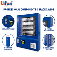 Máquina Expendedora Multiusos LIFUN, de Pared, con Capacidad para 100 Artículos, Kiosco de Autoservicio, Compatible con Pago en Efectivo y Monedas