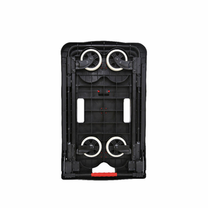 Foldable Platform Hand Cart With Four Wheels Aluminum Alloy Frame Black <b>Plastic</b> Deck Silent Casters For Shopping - Product Image 5