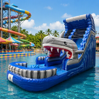 Grandes toboggans aquatiques professionnels, toboggans aquatiques commerciaux, toboggans gonflables géants pour fêtes au bord de la piscine, toboggan gonflable géant pour jardin