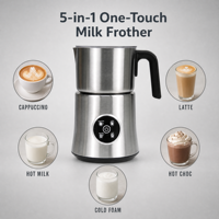 Mousseur à lait électrique MF06S-T 900 ml, à entraînement magnétique, en acier inoxydable, pour cappuccino et latte, mousse chaude et froide, usage domestique, hôtelier et commercial
