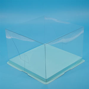 2 in 1 facile da montare <span class=keywords><strong>pacchetto</strong></span> torta tutto In plastica trasparente scatola base in oro per torta In 2 strati - Product Image 5