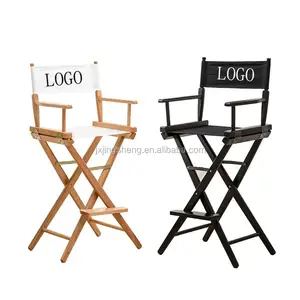 定制Logo印刷便携式实心山毛榉木高脚椅折叠导弹椅