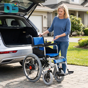 Fauteuil roulant électrique pliable léger et portable avec frein automatique, télécommande intelligente et accoudoir motorisé, <span class=keywords><strong>occasion</strong></span> à vendre - Product Image 3