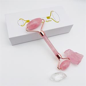 Rodillo Facial de Cuarzo Rosa y Jade para Masaje Facial y Cuidado de la Piel - Product Image 2