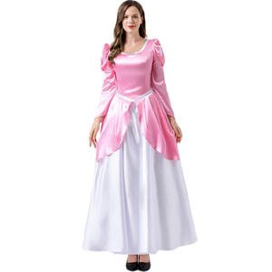 open lace back dress Princess Ariel Blue Dress Cosplay Costume Adults Plus Size – Cosplayrr main image 0