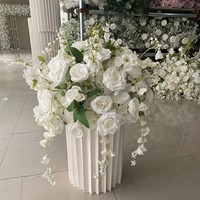 Premium Witte Lelie Van De Vallei Gemengde Roze Zijde Bloemenbal Kunstmatig 50Cm Middelpunt Voor Bruiloft Evenement Bankettafel Decor