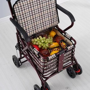 Déambulateur à quatre roues Songhui avec siège, hauteur 90 cm, structure en acier pliable, pour personnes âgées, courses - Product Image 4