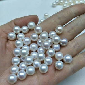 Perles d'eau douce rondes brillantes de qualité AAA, perles blanches auto-élevées, granulés, 3-13 mm, semi-poreuses, lot - Product Image 4